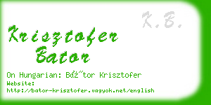 krisztofer bator business card